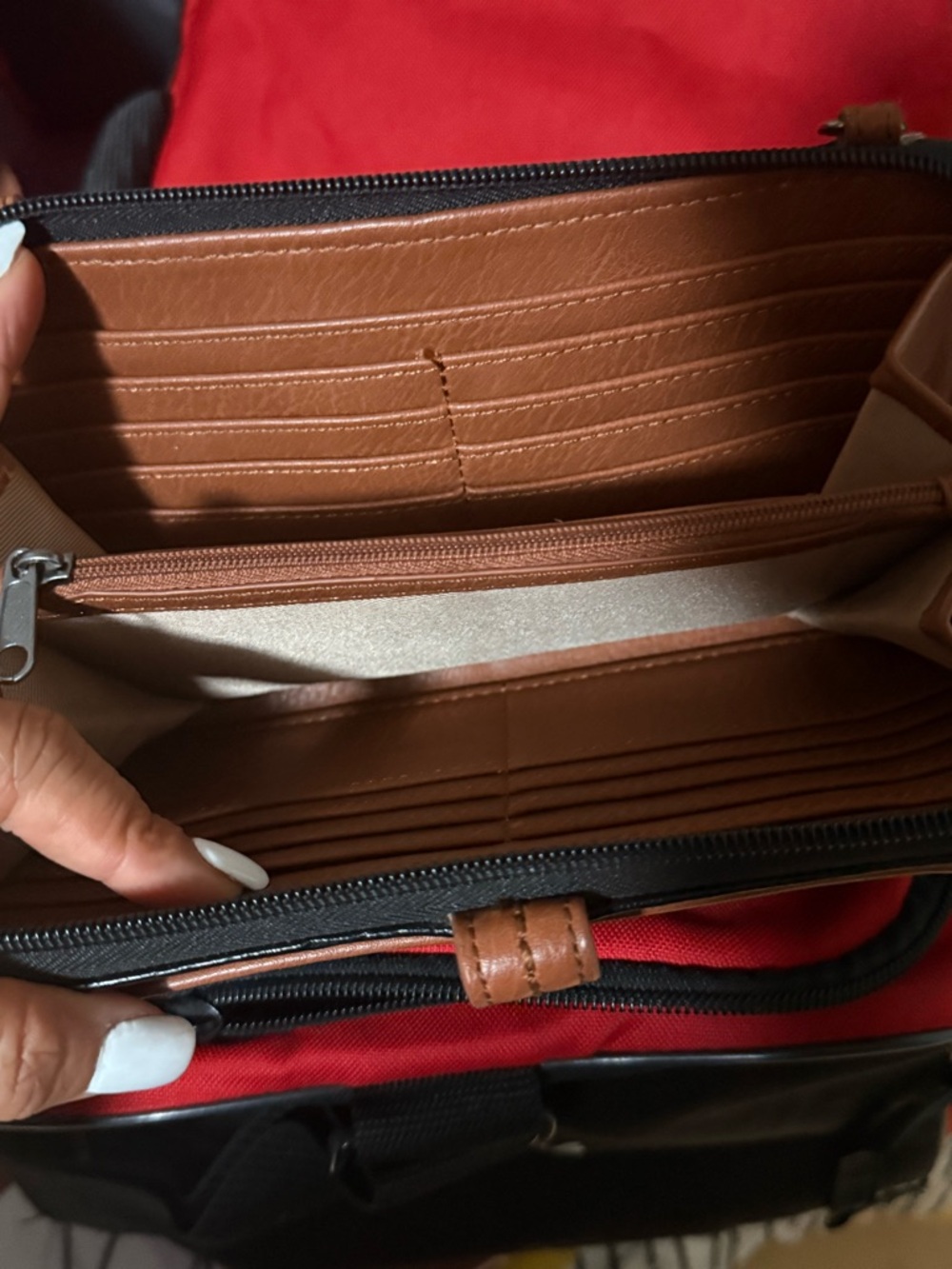 Men's Brown Zip Wallet - Leather Organizer